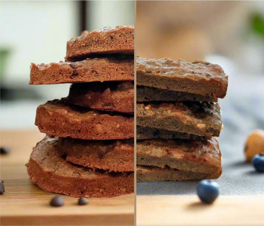 breakfast boost cookie and blueberry protein bar